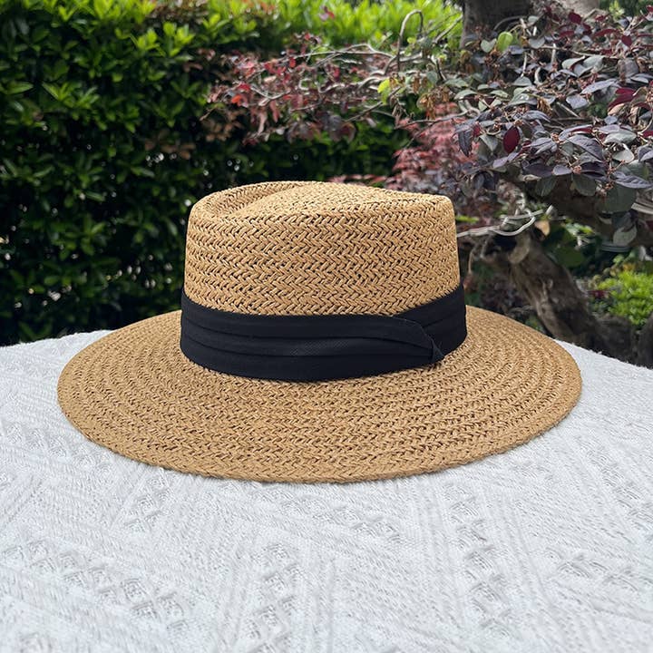 ACCITY - Wholesale Straw Hat - Women's - BEACH VACATION SUN FEDORA STRAW HATS FOR WOMEN_CWAH11513