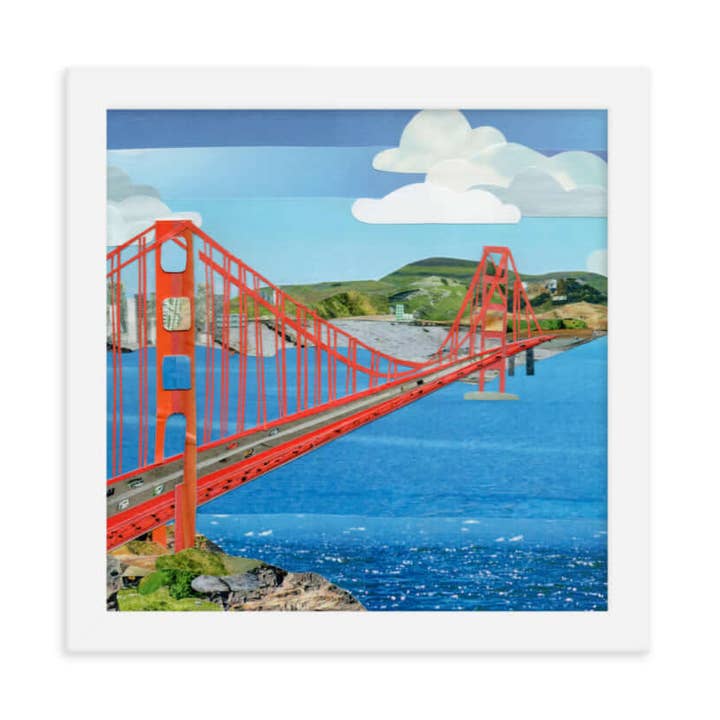 Golden Gate Inramad Collagekonsttryck för wholesale av more the merrlier