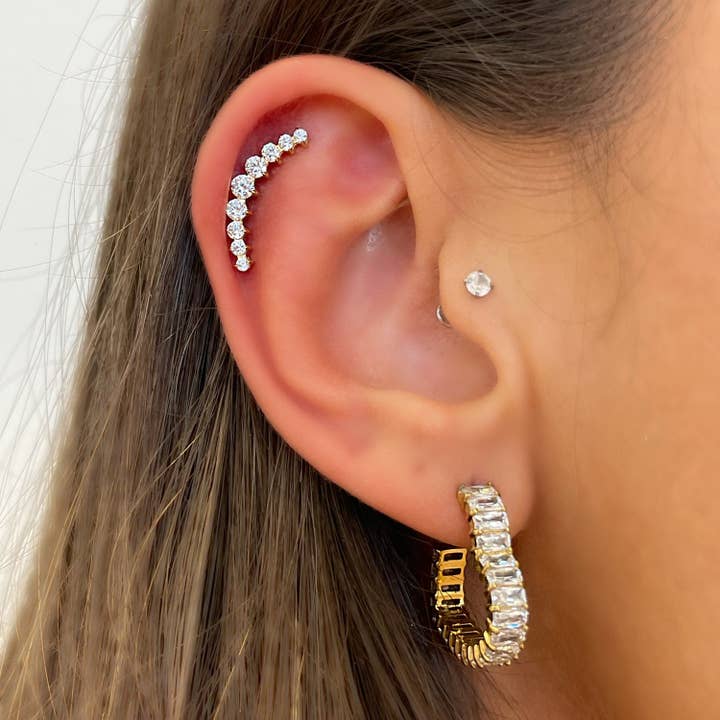 Schmuckgroßhandel - Wholesale Single Earring - Bright Bow Piercing | Titanium2