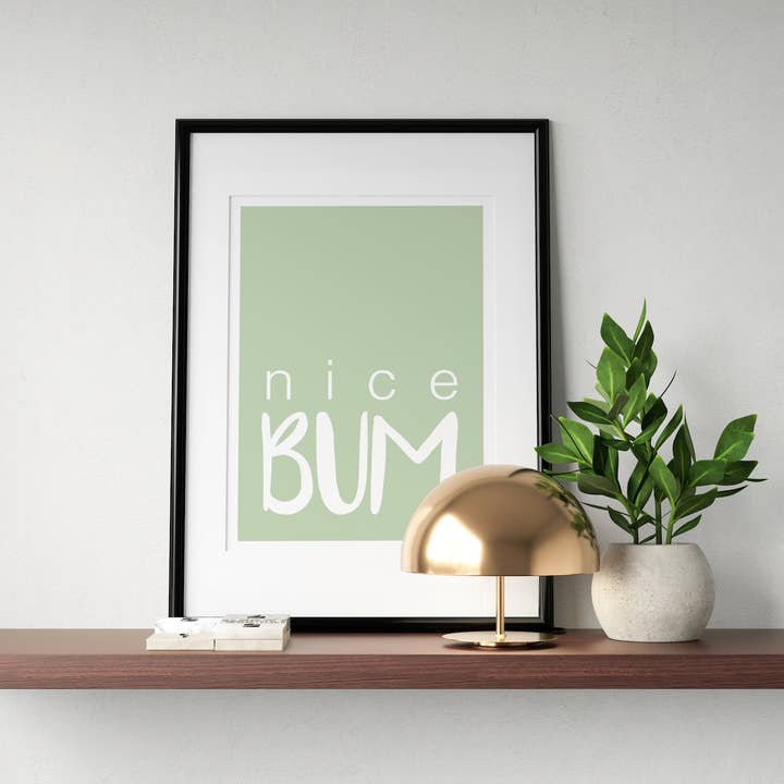 The Smudge Box – wholesale Badrumsskylt – Nice bum badrum Väggkonst, WC Print, Fräskig Heminredning4