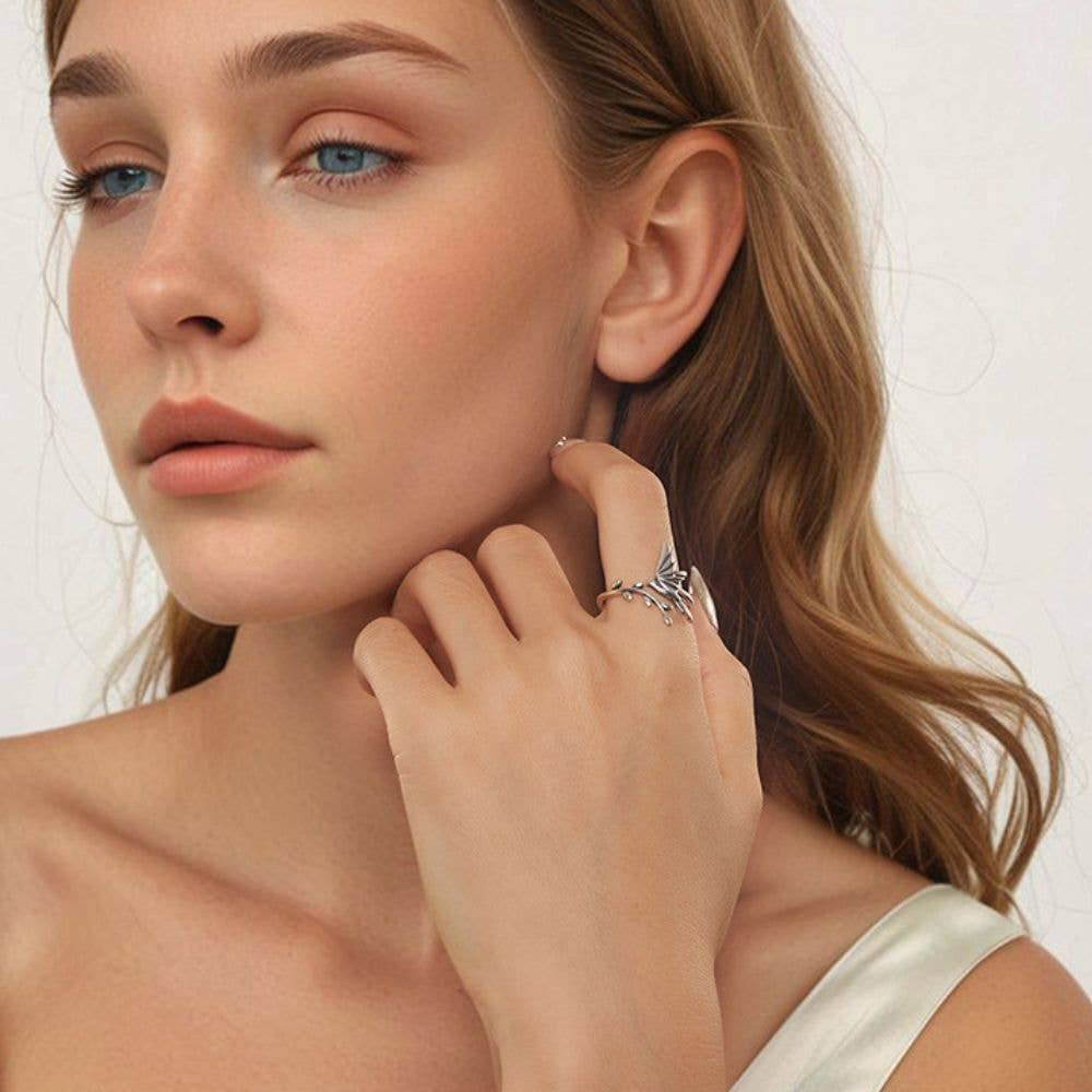 Verdivine – wholesale Cocktail/statement ring – Silver Bird Ring4