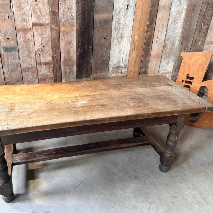Mesa de Jantar de Carvalho Antigo do Século XIX C 1870 L200 por atacado de belvoir