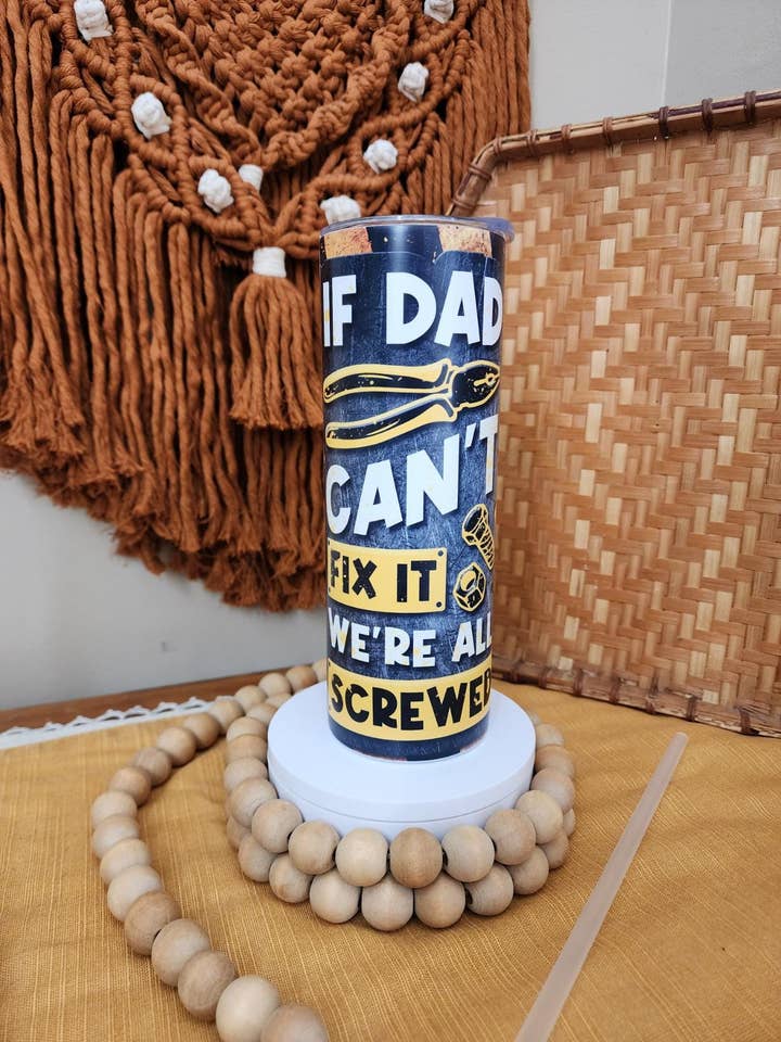 Bicchieri dritti in acciaio inossidabile da 20 once, Dad Tumblers per la vendita all'ingrosso da parte di Gifts by AnnLee