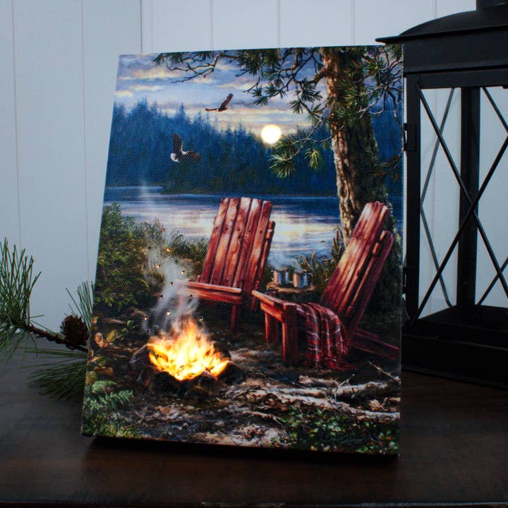 Tela de Mesa Iluminada "Noite no Lago" 8x6 por atacado de Glow Decor
