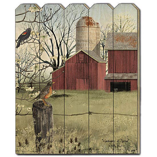 Art mural de palette en bois de printemps d'oiseaux de ferme -BJ1141 pour la vente par Penny Lane Fine Art