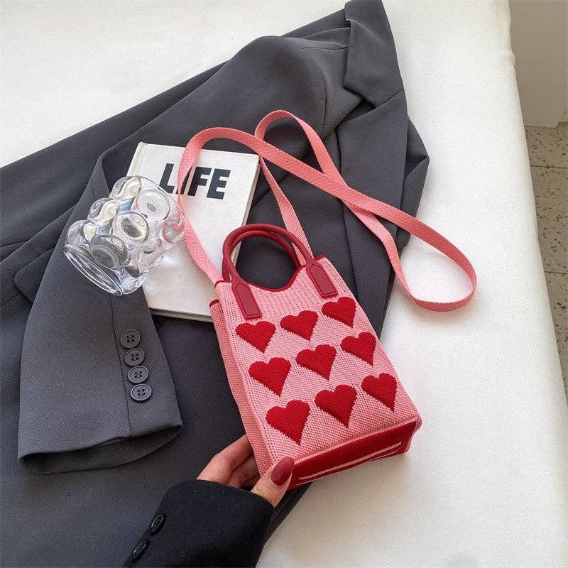 FurDecoration - Wholesale Crossbody Bag - Women's - Cute Mini Hearts Openning Mobile Phone Crossbody Bag Handbag2