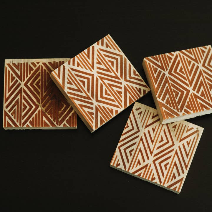 Maple & Epoxy Coasters for wholesale by Workboots & Glasses