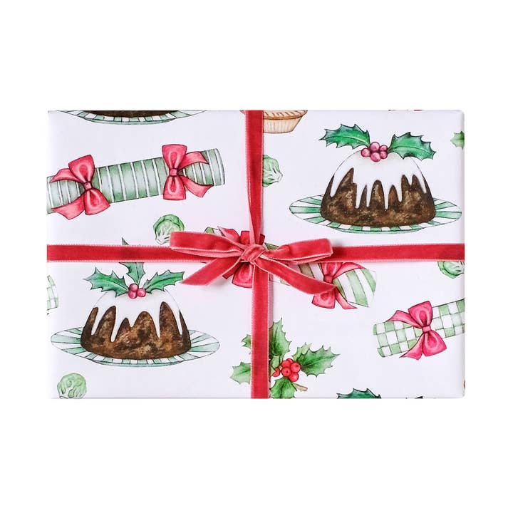 Christmas Pudding Christmas Wrapping Paper for wholesale by Lottie Murphy