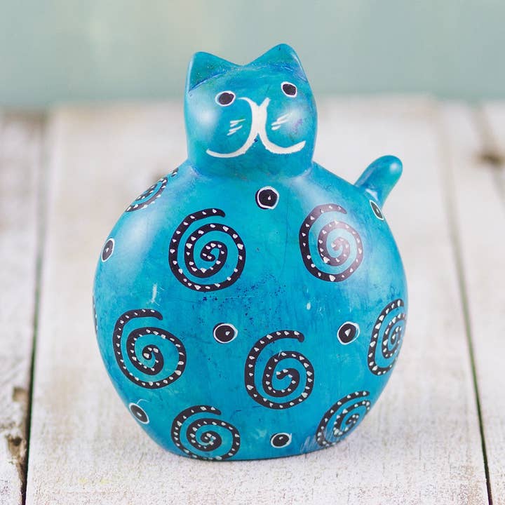 Soapstone Fat Cat Light Blue for wholesale by Mr. Ellie Pooh