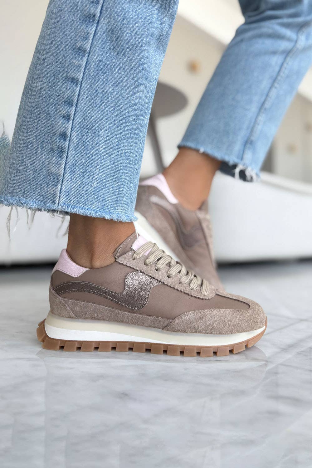 PMK SHOES - Wholesale Lifestyle Sneakers - Women's - Lumia - Mink - Handmade Cow Leather Sneakers5