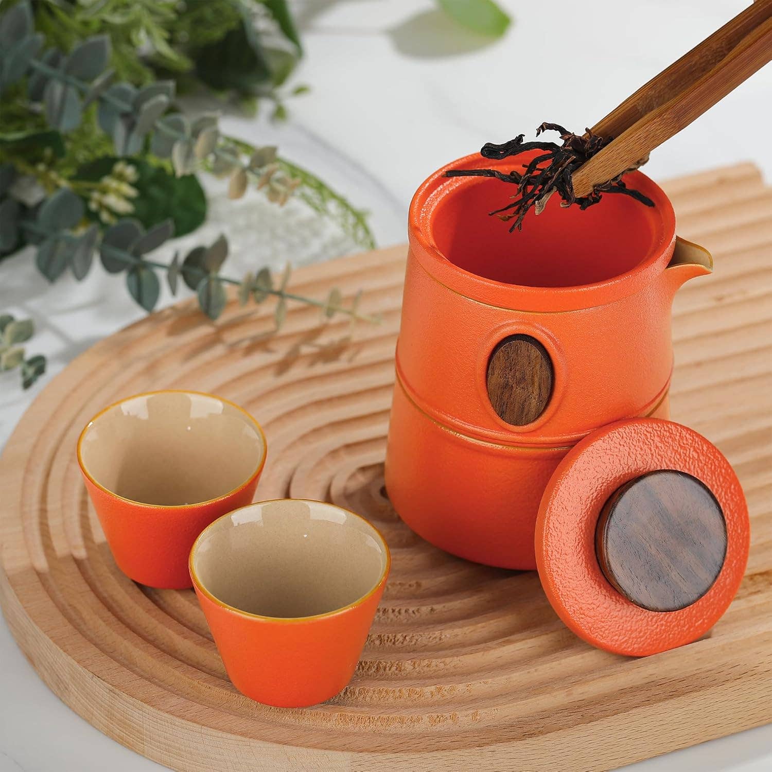 VIGOR - Wholesale Tea Set - Portable Outdoor Ceramic Teapot Set Travel-friendly Porcelai9