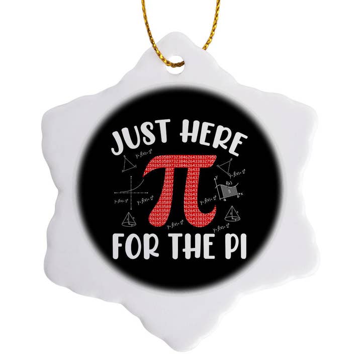 3dRose - Wholesale Ornament - 3dRose, I am just here for the Pi, red letter Pi, math formulas, Pi day gift, Ornament7