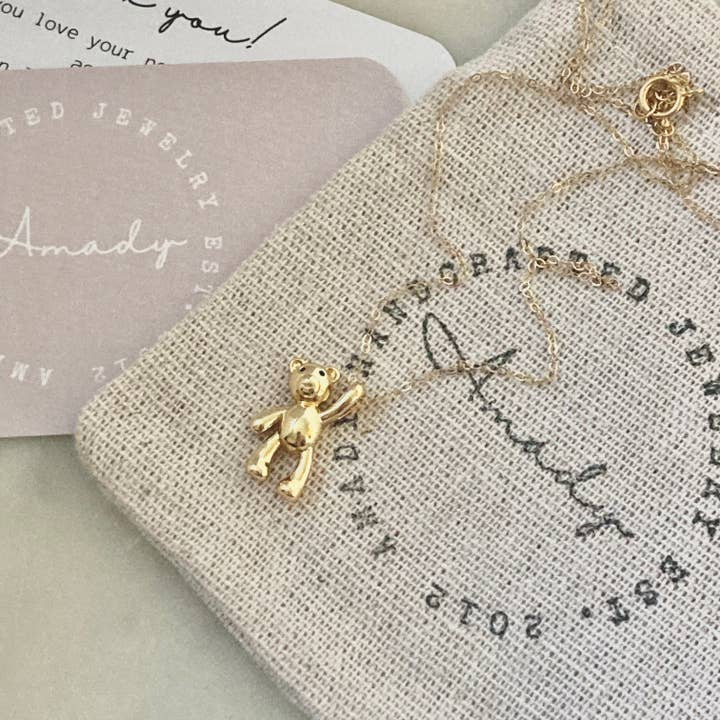 Amady Jewelry – wholesale Pendant/charm necklace – Gold teddy bear charm pendant necklace, gummy bear necklace3