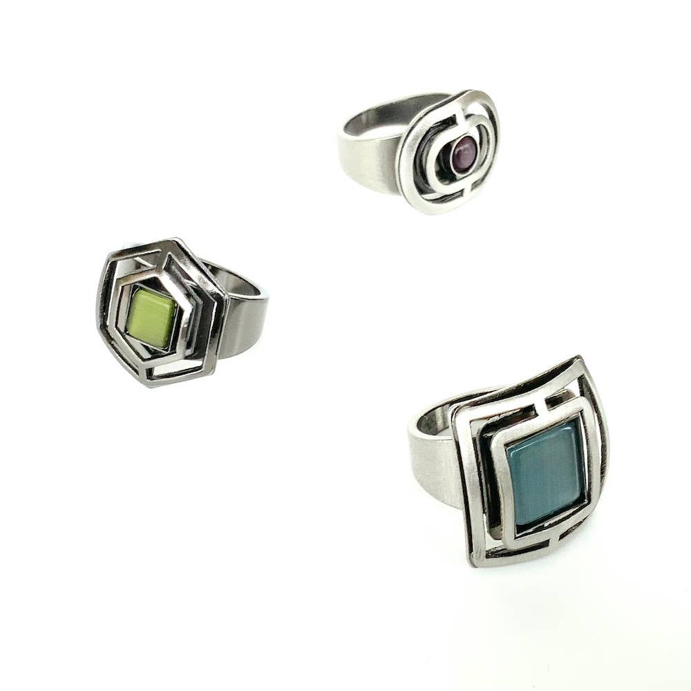 Christophe Poly / Crono Design - Wholesale Jewelry Set - RINGS Prepack (DR12)  - 15 Rings & Free Displays50