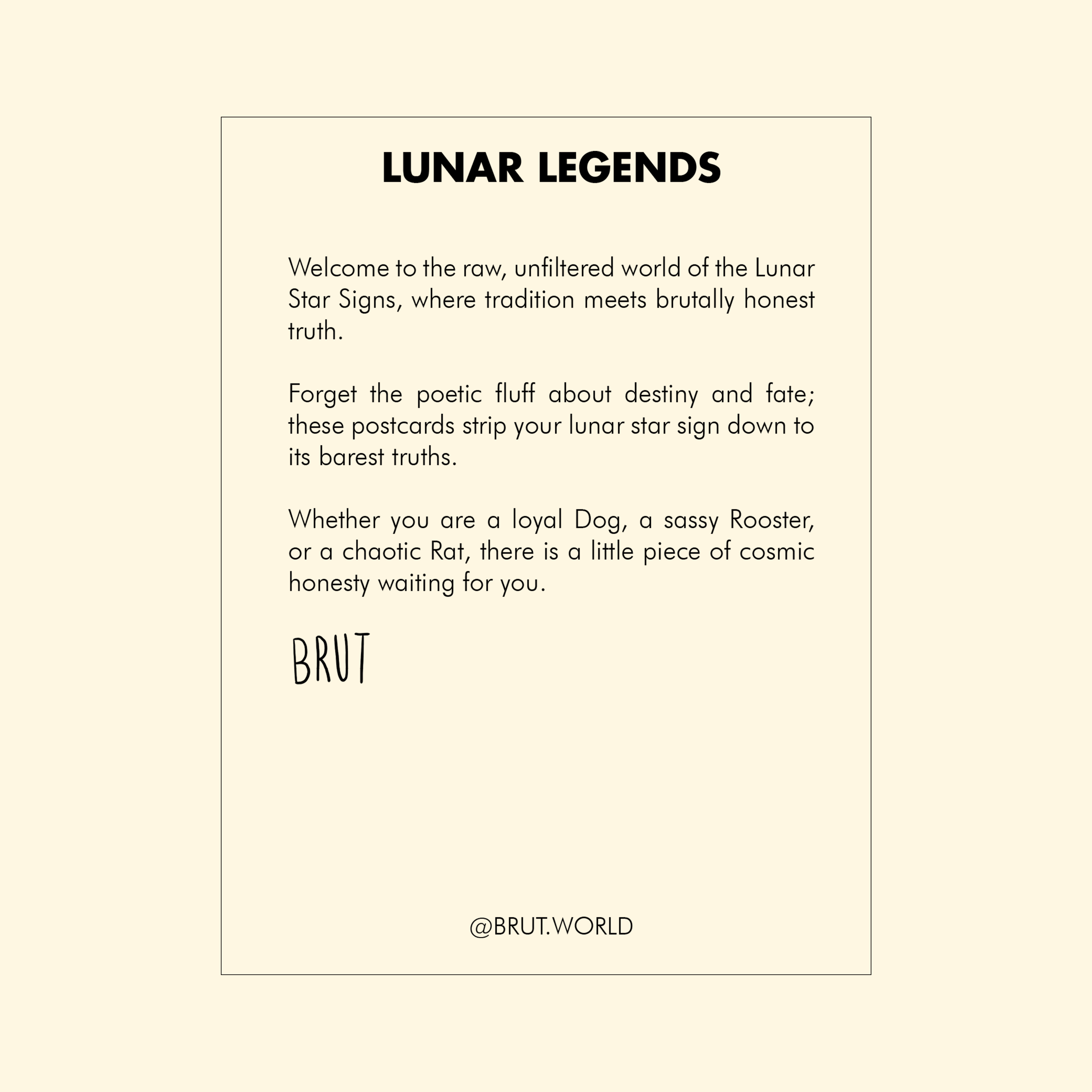 Brut - Wholesale Postcard - LUNAR ZODIAC | POSTCARDS SET     2