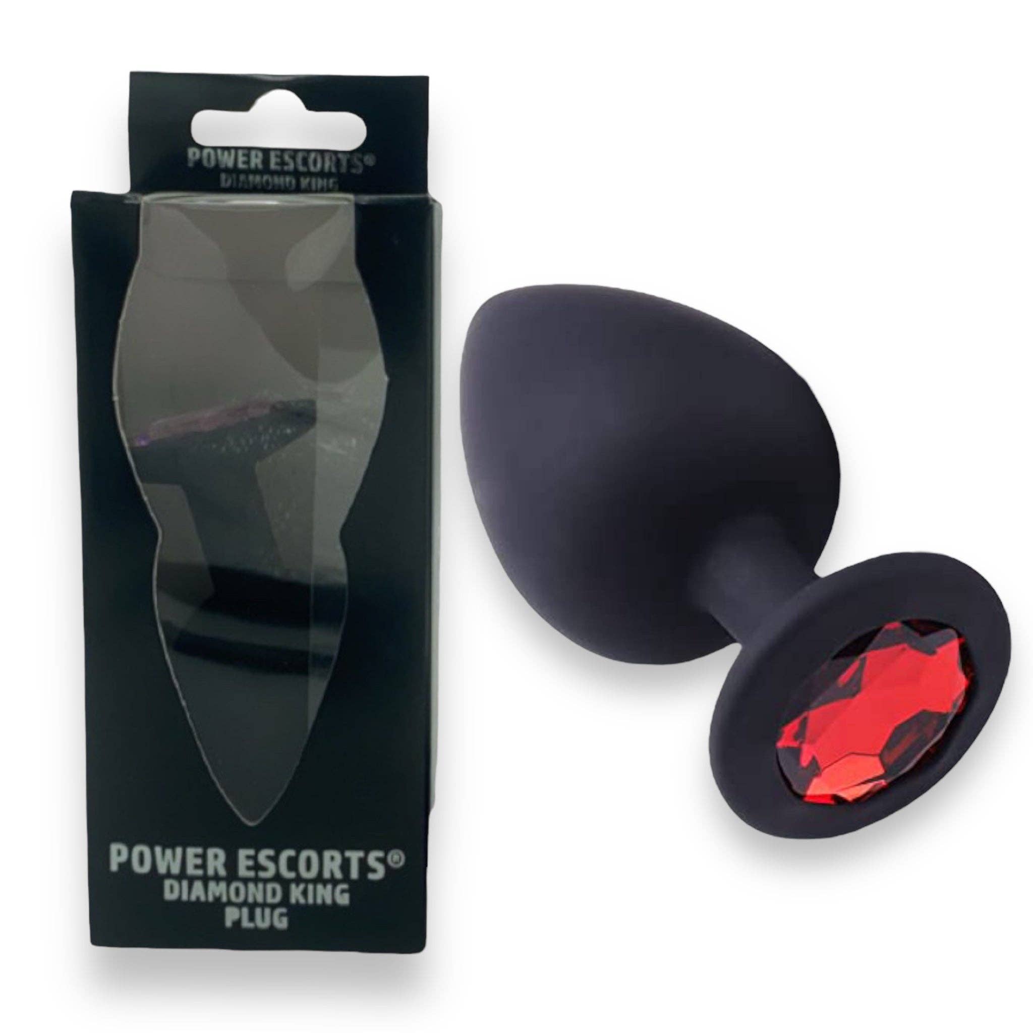 Kinky Pleasure - Wholesale Sex Toy - Power Escorts - BR135 - Diamond King - Silicone Butt Plug - Black - 6 Colors - 3 Sizes9