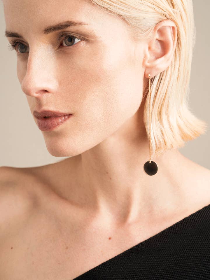 Stripe Disc 2 øreringe for engroshandel hos byJU. Accessoires