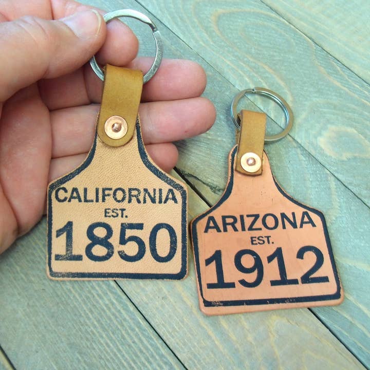 The Lucky Horse Company - Wholesale Keychain – Unisex - CUSTOM Lucky Western Leather Ear Tag Keychain (Set of 12) 3