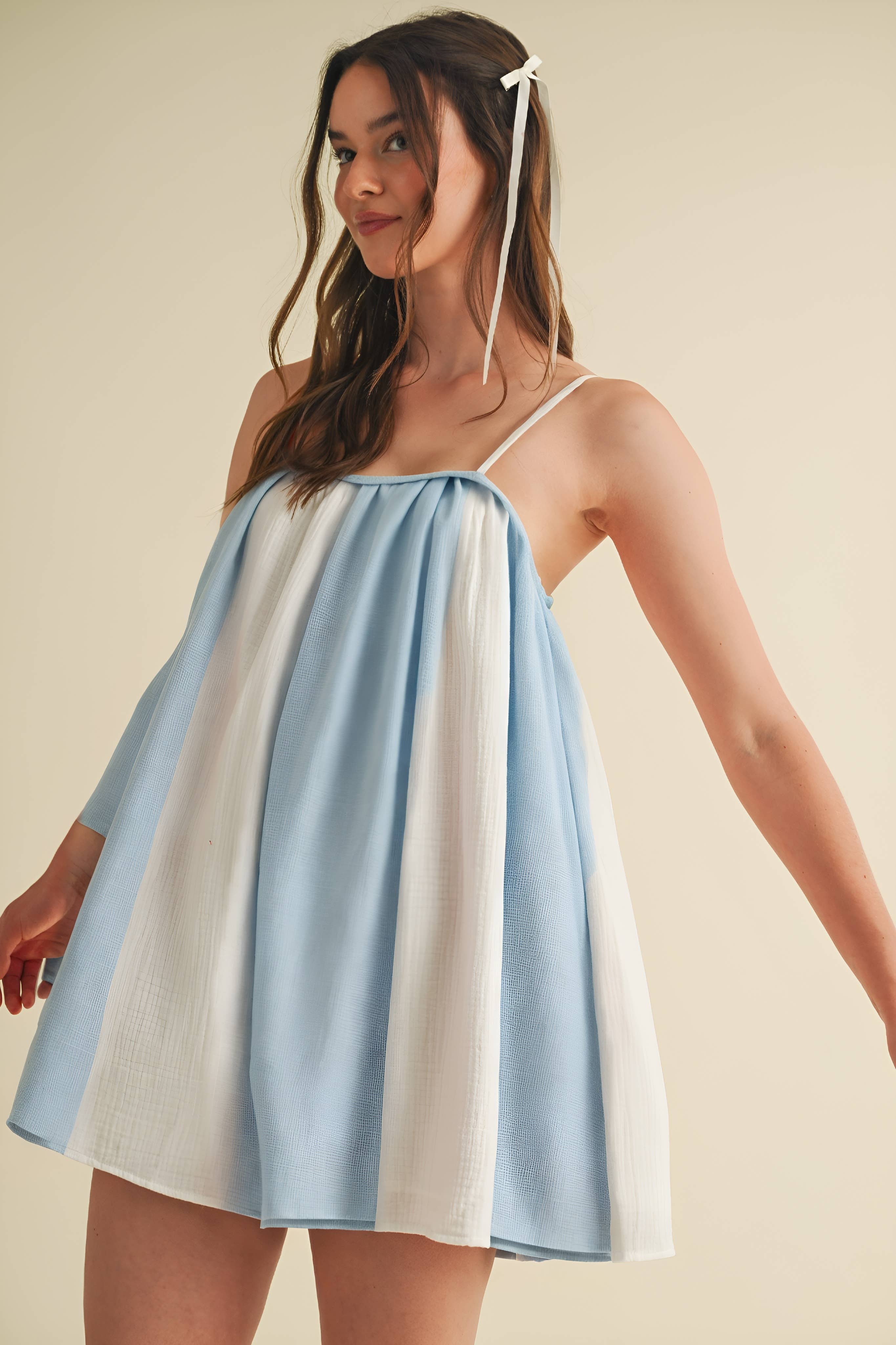 Cloud Ten - Wholesale Romper - Women's - CR18069 - STRIPED OVERSIZED GAME DAY SUMMER ROMPER2