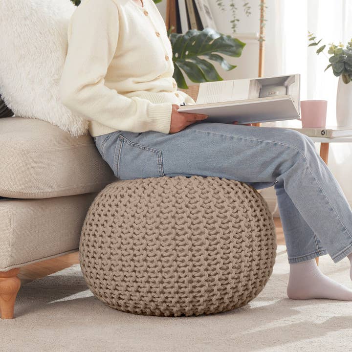 Ornavo Home – wholesale Pouf – Cotton Classic Braid Pouf Ottoman2