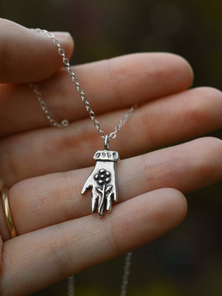 Flower Hand Necklace for wholesale by Garden Gate Jewelry