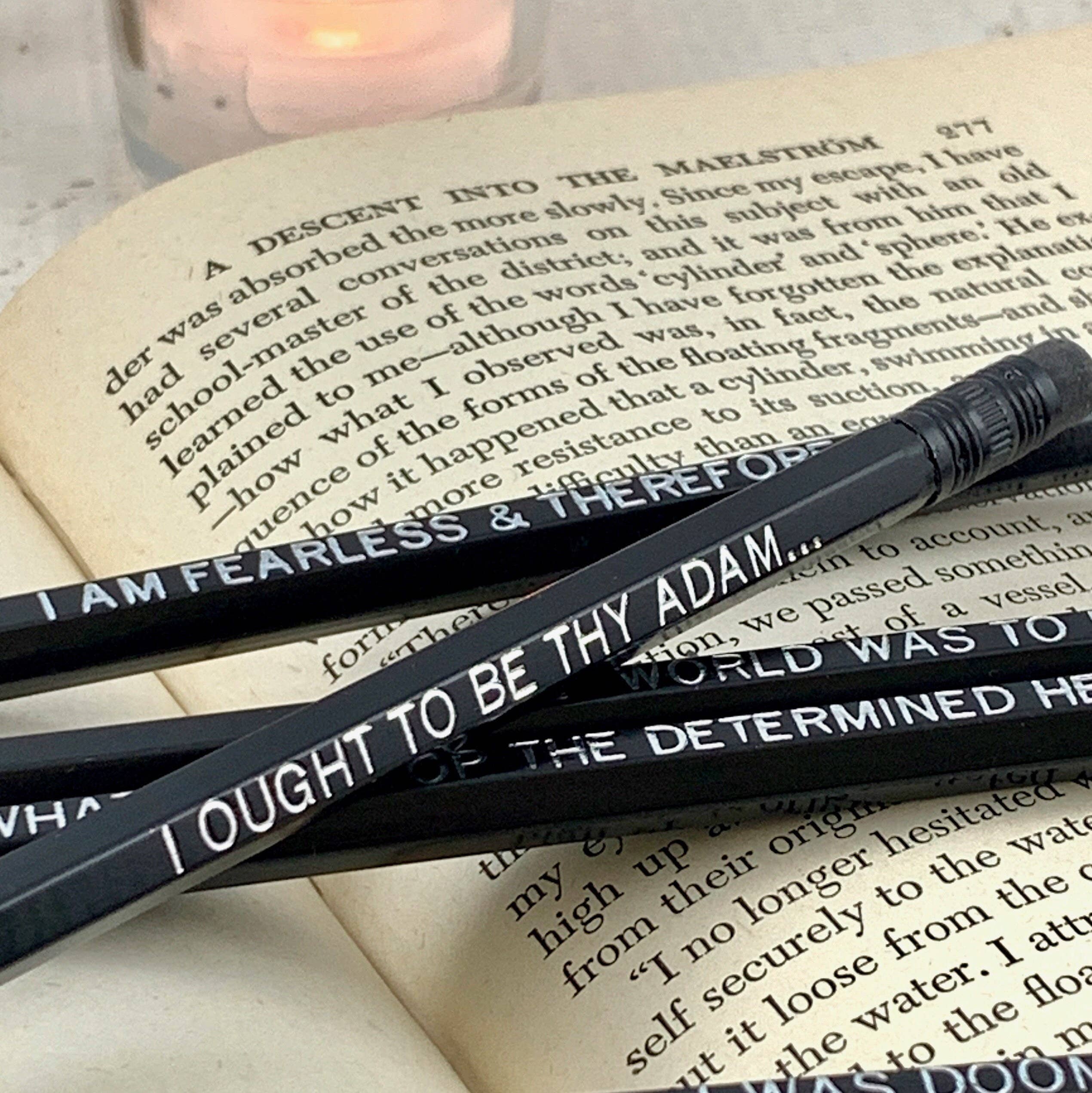 Lit & Whimsy – wholesale Pencil – Frankenstein Quote Pencils Halloween Gift, Mary Shelley Gift2