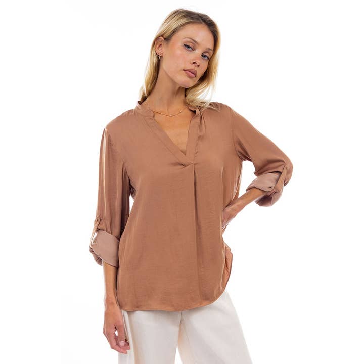 Naked Zebra - Wholesale Blouse - Women's - Collar Band Blouse