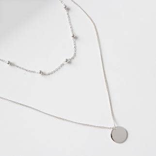 Collar a capas de plata esterlina para venta al por mayor de Gemz By Emz