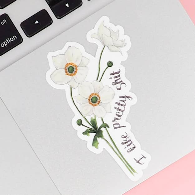 I Like Pretty Shit Sticker for wholesale by Naughty Florals