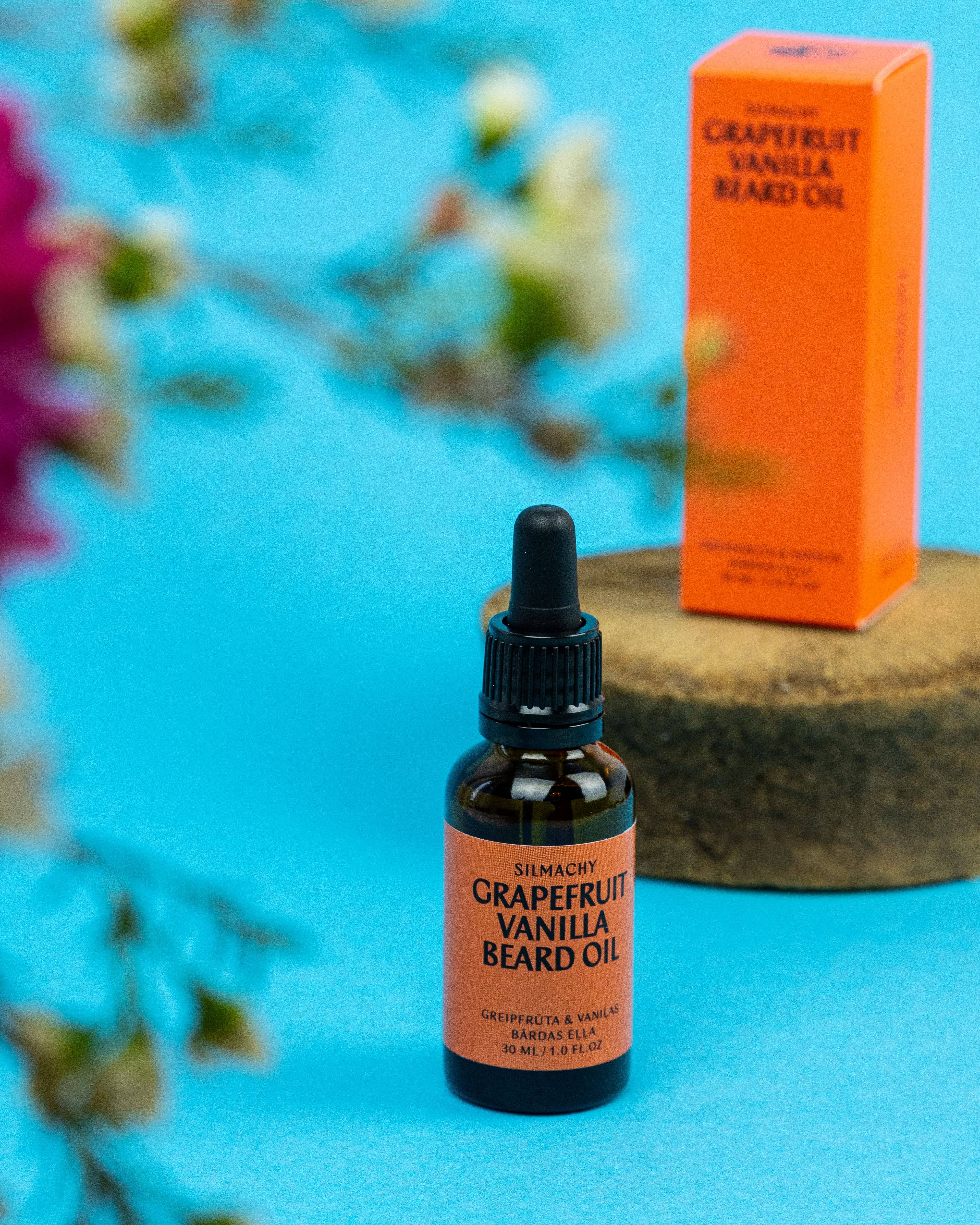 SILMACHY cosmetics – Engroshandel Skægstyling – Grapefrugt- og vaniljeskægolie – let og forfriskende2