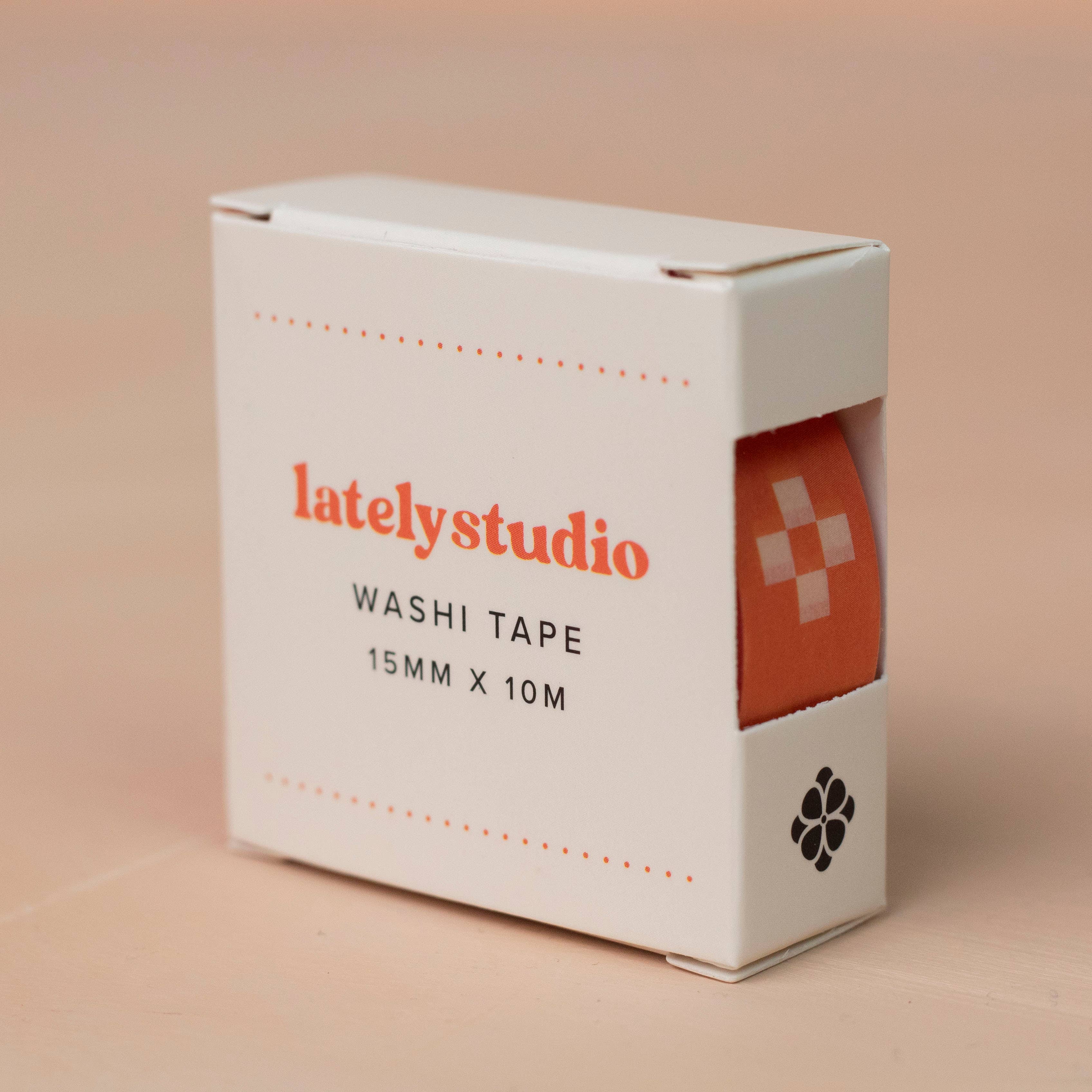 Lately Studio - Wholesale Washi Tape - Checker Tile Washi Tape | Red & White Paper Masking Tape2
