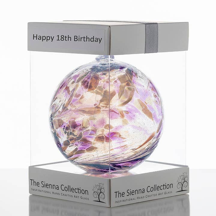 Pallina dell'amicizia da 10 cm — Buon 18° compleanno per la vendita all'ingrosso da parte di Sienna Glass