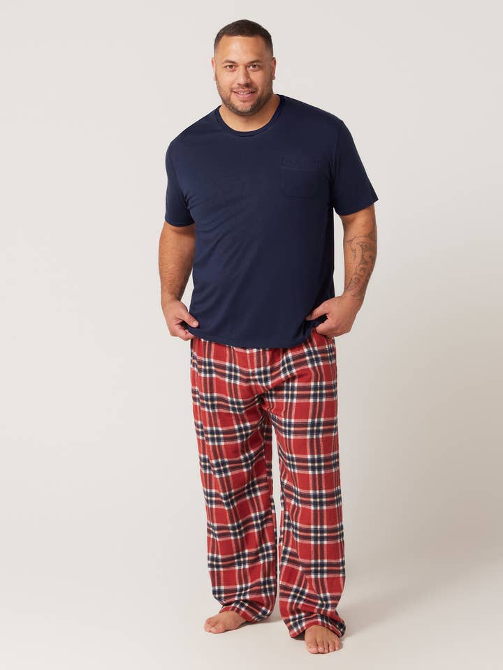 Contare | Quality Men's Sleepwear - Wholesale Sleepwear Set - Men's - Tee & Flannel Pant Set