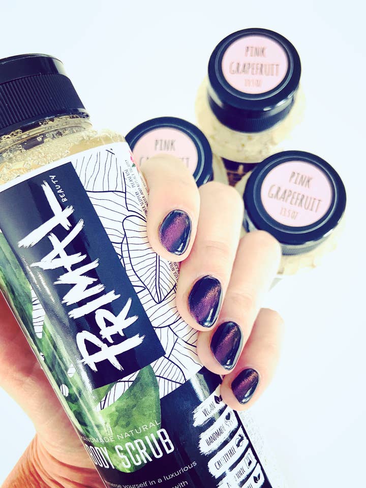 Pink Grapefruit-Sugar Scrub 13.5 oz for wholesale by Primal Beauty