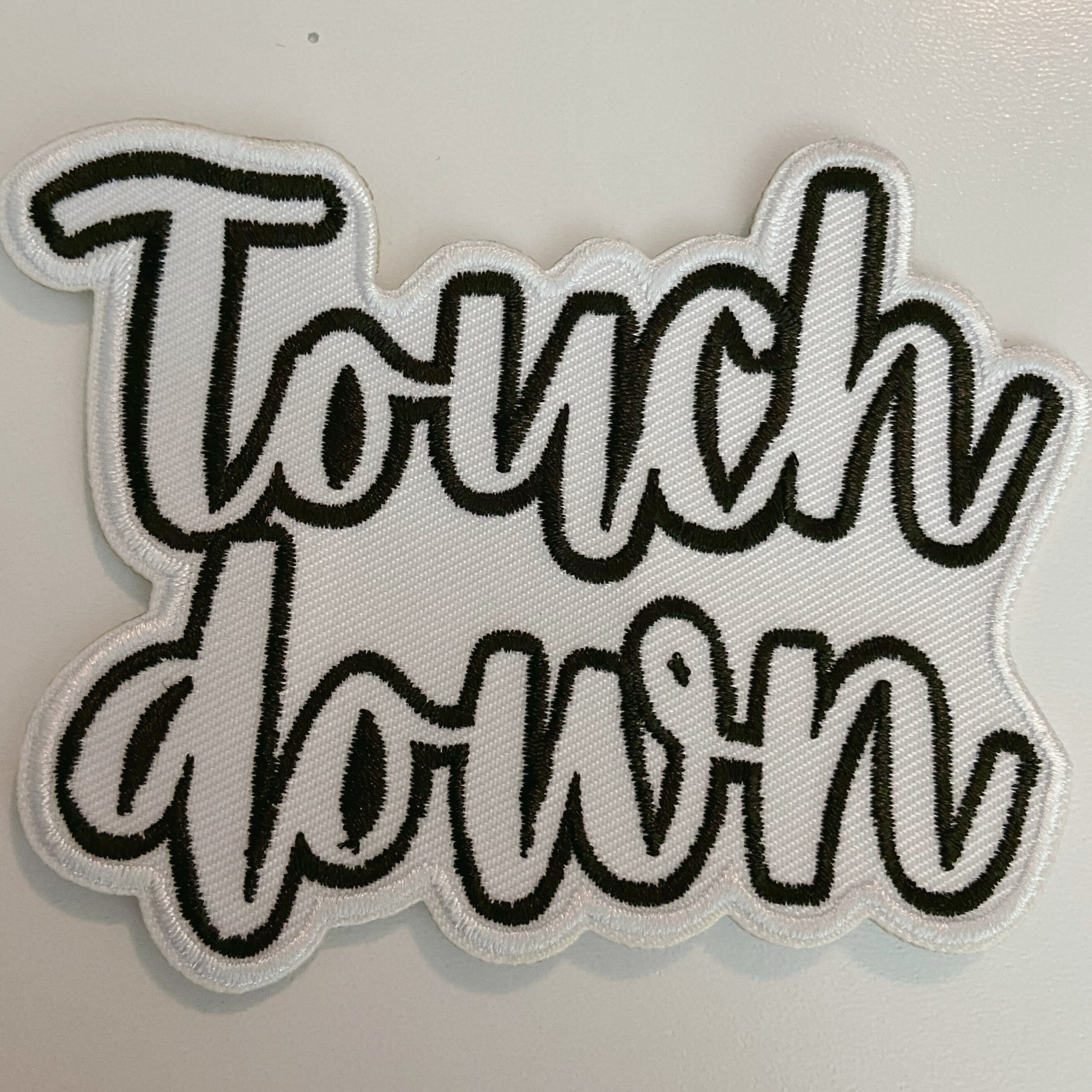 TEELUX - Wholesale Patch - 3.5" Touchdown White & Brown -  Embroidered Hat Patch3