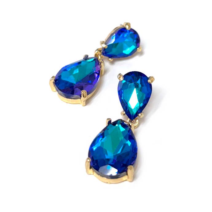 StarryNYC – Großhandel Ohrhänger – Brautohrringe in Tropfenform aus Glasstein, baumelnd, Kristall