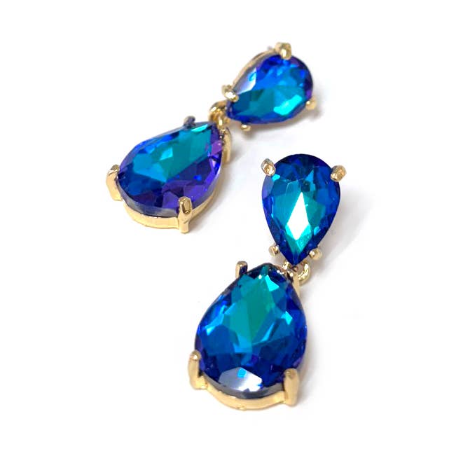 StarryNYC – Großhandel Ohrhänger – Brautohrringe in Tropfenform aus Glasstein, baumelnd, Kristall0