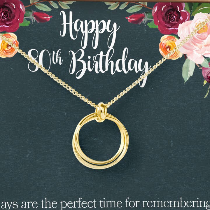 80th Birthday Necklace, Multiple Styles for wholesale by Dear Ava