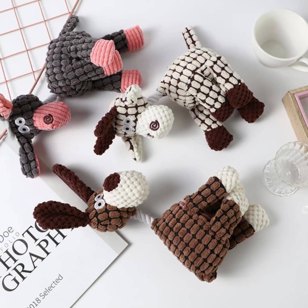 PAWPAWwholesale - Wholesale Pet Rope Toy - Dog - Cute Cartoon Plush Donkey Dog Chew Rope Pet Toy_CWMM52391