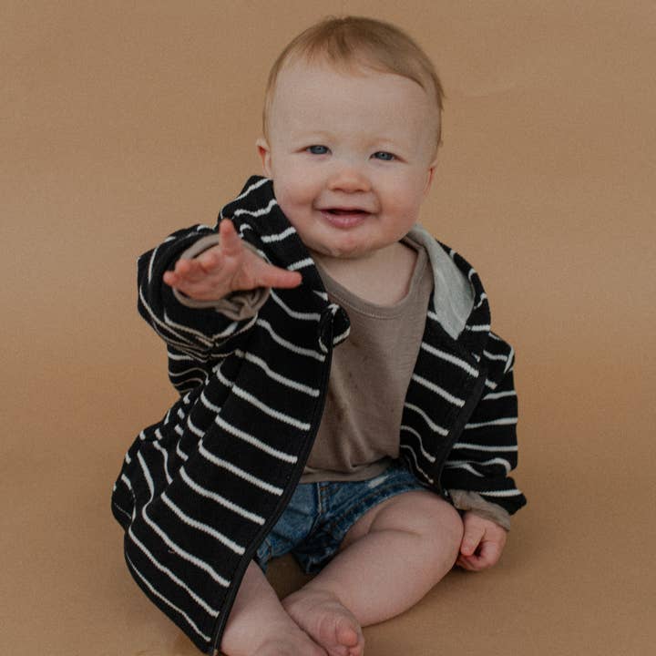 Camp Hoodie | Black Stripe for wholesale by Blaze Kids Wear