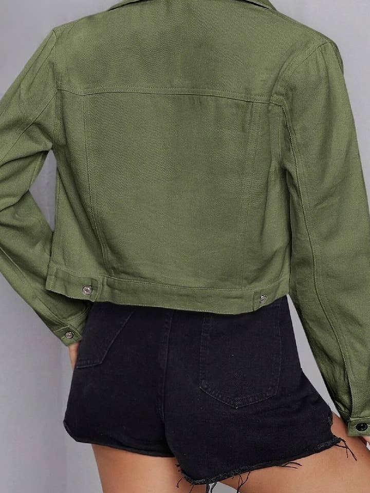 NINEXIS - Wholesale Denim Jacket - Women's - CWJJ0138_WOMEN'S CASUAL CROPPED DENIM JACKET TOP15