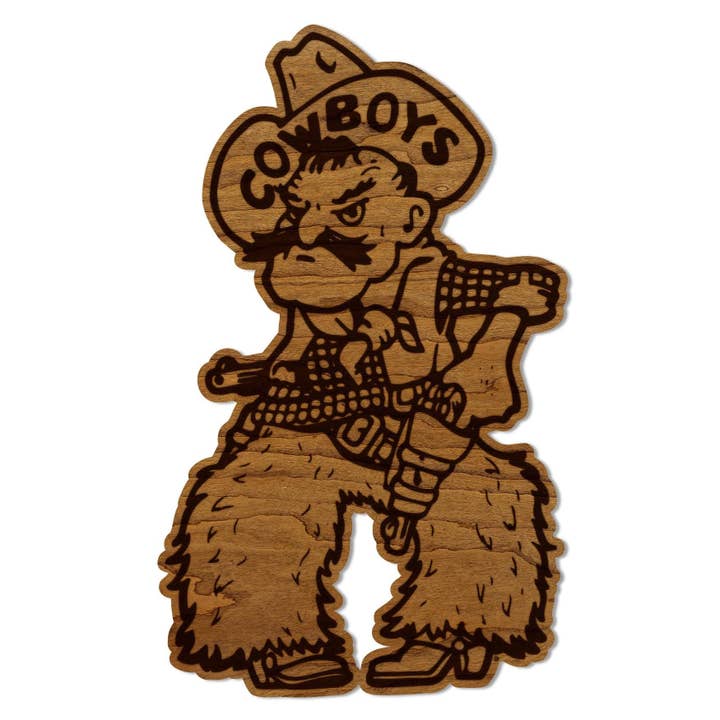 University of Wyoming Cowboys Wall Hanging - Crafted from Cherry and Maple Wood - Wyoming Cowboys for wholesale by LazerEdge