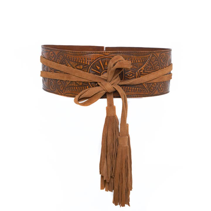 Cleopatra Belt Antique Medium Brown/Dark Tan for wholesale on Faire1