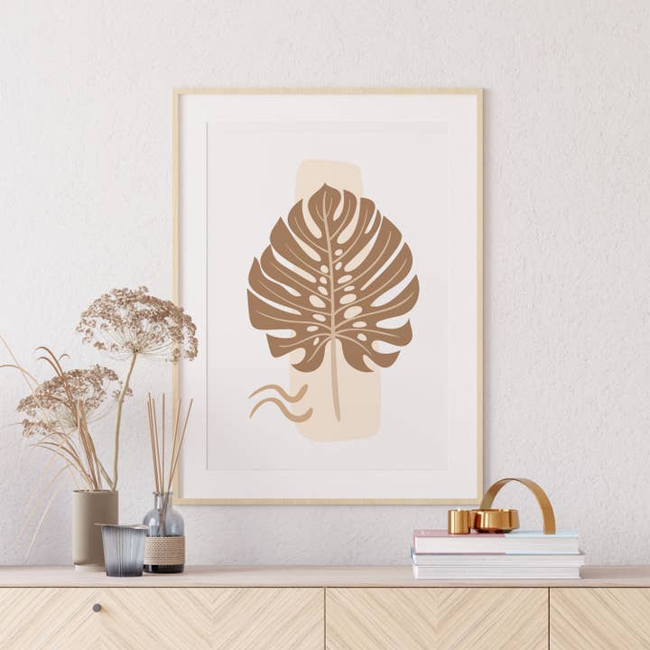 Imprimé Abstrait Feuilles Boho No38 pour la vente par el&chic