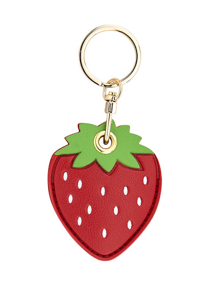 Aardbei Pu Leren Airtag Hoes Sleutelhanger K1309 voor wholesale door Ole