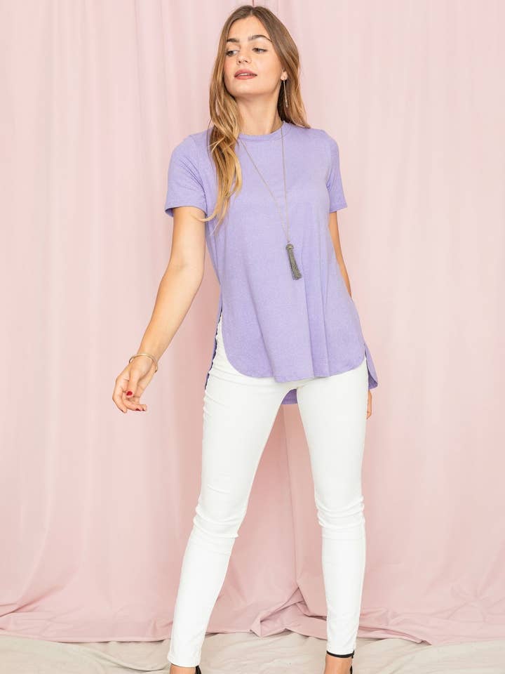 Tunica alta bassa con spacco laterale Plus per la vendita all'ingrosso da parte di EG fashion