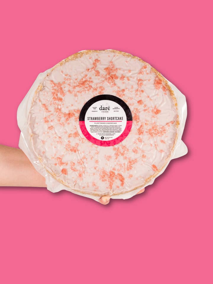 Strawberry Shortcake Plant-Based Cheesecake for wholesale by Darë Vegan Cheese