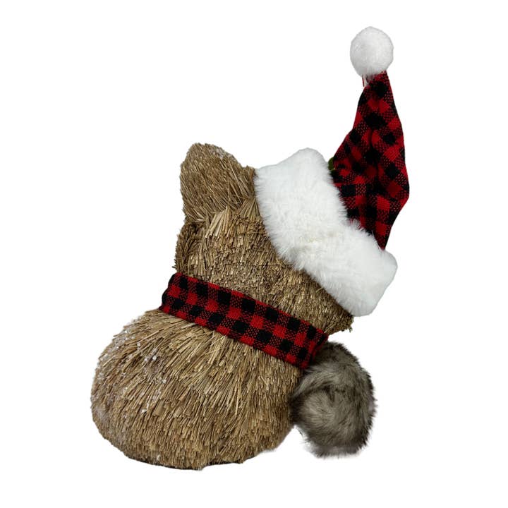 Galt International Company - Wholesale Christmas Decoration - Straw Fox Figurine Statue Christmas Decor