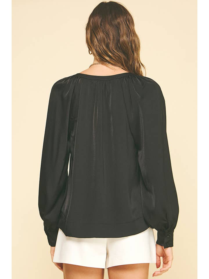 PINCH - Wholesale Blouse - Women's - V-NECK WOVEN BLOUSE TOP - 6183T10