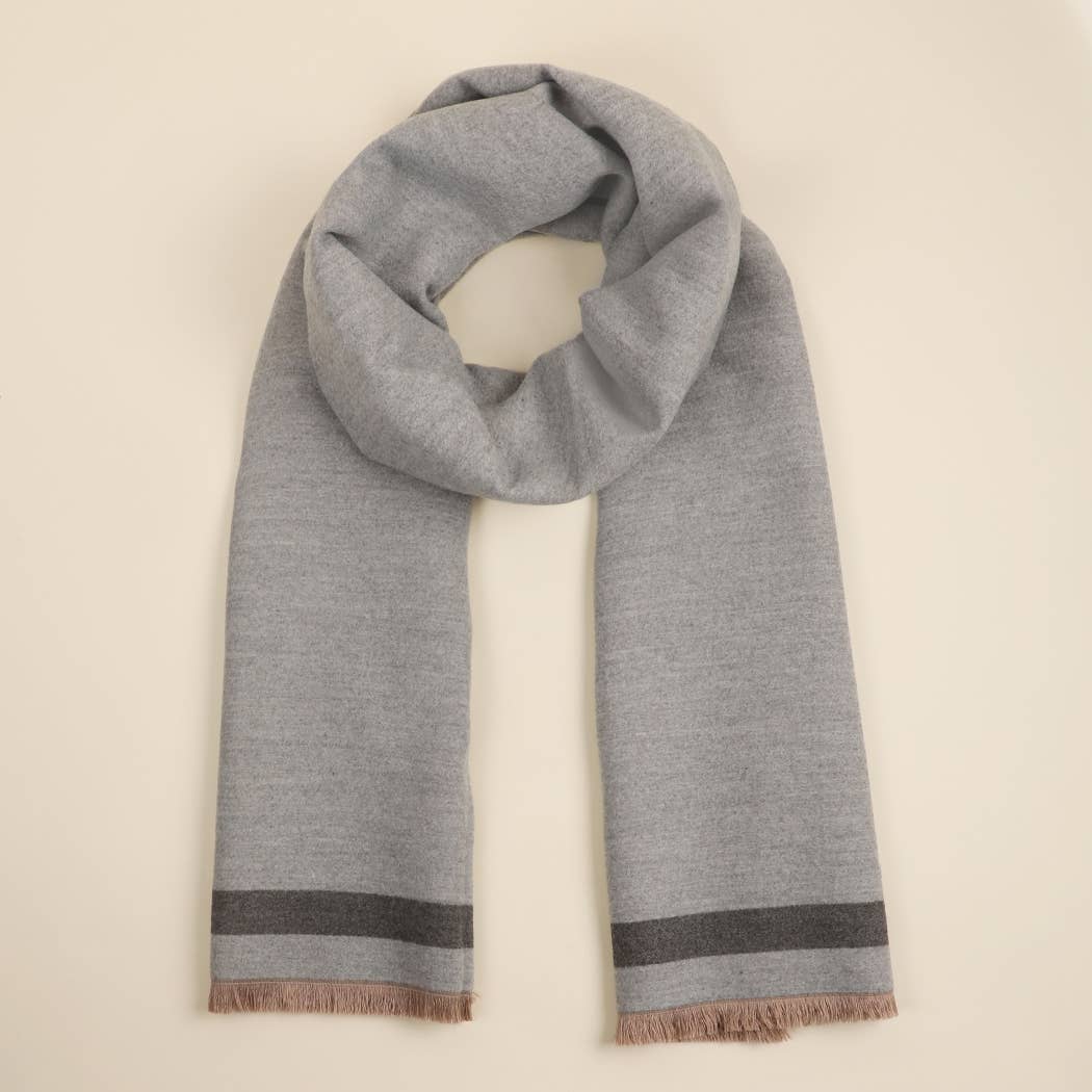 Fashion City - Wholesale Wrap - Women's - Reversible Oversized Border Cashmere Feel Shawl36